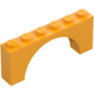 LEGO Leuchtendes helles Orange Bogen 1 x 6 x 2 Mittlere Dicke oben (15254)