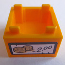 LEGO Bright Light Orange Box 2 x 2 with '2.00' Price Sticker (59121)