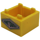 LEGO Helder Lichtoranje Doos 2 x 2 met Honeydukes in Diamant Sticker (59121)