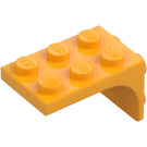 LEGO Klar Ljus Orange Fäste 3 x 2 med Platta 2 x 2 Downwards (69906)