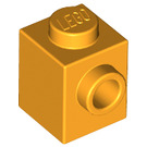 LEGO Helles Licht Orange Backstein 1 x 1 mit Stud auf Eins Seite (87087)