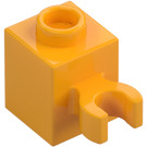 LEGO Leuchtendes helles Orange Stein 1 x 1 mit Vertikal Clip (Offener 'O' Clip, Hohlnoppe) (60475 / 65460)