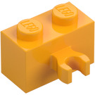 LEGO Klar Ljus Orange Kloss 1 x 2 med Vertikal Fäste med Öppnet 'O' fäste (42925 / 95820)