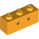 LEGO Orange clair brillant Brique 1 x 3 avec Sumo Bro Yeux (3622 / 94881)