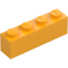 LEGO Klar Ljus Orange Kloss 1 x 4 (3010 / 6146)