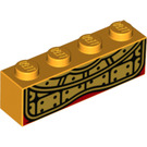 LEGO Helles Licht Orange Backstein 1 x 4 mit Armor (3010 / 69428)