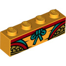 LEGO Helles Licht Orange Backstein 1 x 4 mit Knot (3010 / 69429)