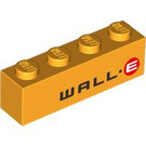 LEGO Helder Lichtoranje Steen 1 x 4 met Wall-E (3010 / 102470)
