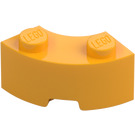 LEGO Lysorange Klods 2 x 2 Rund Hjørne med Knops hak og forstærket underside (85080)