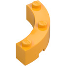 LEGO Klar Ljus Orange Kloss 4 x 4 Runda Hörn (Breda med 3 Knoppar) (48092 / 72140)