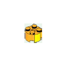 LEGO Bright Light Orange Brick with Yellow Square