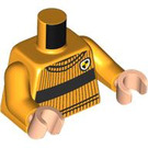 LEGO Ярко светло оранжево Cedric Diggory с Hufflepuff Quidditch Джъмпър минифиг Торс (973 / 76382)