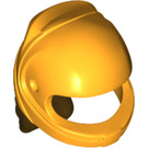 LEGO Bright Light Orange Crash Helmet with Dark Brown Ponytail (36293)