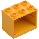 LEGO Klar Ljus Orange Skåp 2 x 3 x 2 med infällda knoppar (92410)