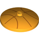 LEGO Helder Lichtoranje Dish 4 x 4 met Oranje Basketball Strepen (Massieve Stud) (3960 / 38740)