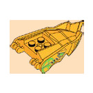 LEGO Helles Licht Orange Drachen Kopf Jaw mit Klein Spikes mit Green Sides (80017)