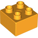 LEGO Duplo Orange clair brillant Duplo Brique 2 x 2 (3437 / 89461)