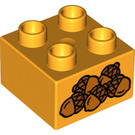 LEGO Duplo Brick 2 x 2 with Five Acorns (19349)