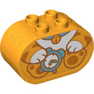LEGO Bright Light Orange Duplo Brick 2 x 4 x 2 Oval with Sound and Clock (84253)