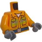 LEGO Leuchtendes helles Orange Feuerwehrmann mit Schwimmweste Minifigur Torso (973 / 76382)