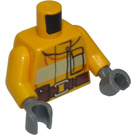 LEGO Naranja claro brillante Bombero Torso con Amarillo Raya, Grande Pecho Pocket, y Marrón Correa (76382 / 88585)