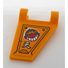 LEGO Orange clair brillant Drapeau 2 x 2 Angled avec Smiling Affronter Autocollant avec bord évasé (80324)