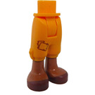 LEGO Bright Light Orange Friends Long Shorts with Brown Sandals (18353)