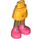 LEGO Helles Licht Orange Hüfte mit Basic Gebogen Skirt mit Coral Shoes mit dünnem Scharnier (2241)