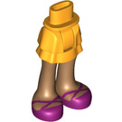 LEGO Helder Lichtoranje Heup met Kort Dubbele Layered Skirt met Purple shoes (92818)