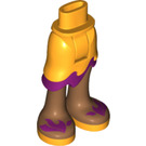 LEGO Helder Lichtoranje Heup met Golvend Skirt met Purple Wave en Purple / Oranje Sandals (20381)