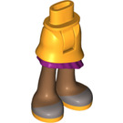 LEGO Orange clair brillant Les hanches et Skirt avec Ruffle avec grise Sandals avec Orange Soles (20379)