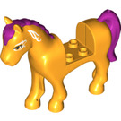 LEGO Bright Light Orange Horse with Purple Mane (33913)