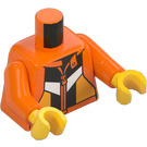 LEGO Leuchtendes helles Orange Mann mit Orange oben und Schwimmweste Minifigur Torso (973)