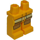 LEGO Klar lys oransje Minifigur Hofter og ben med Brun Kneepads og Gul Pockets (10279 / 14998)