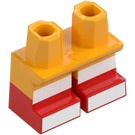 LEGO Světle oranžová Minifigurka Medium Nohy s Červená Šortky a Bílá Toes (37364 / 104224)