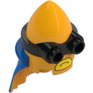 LEGO Helder lichtoranje Minion Kegel Hoofd met Stofbril en Blauw Cape