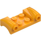 LEGO Bright Light Orange Mudguard Plate 2 x 4 with Headlights and Curved Fenders (93590)