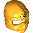 LEGO Orange clair brillant Ninjago Wrap avec Ridged Forehead avec Bright Lumière Jaune Ninjago Logogram (19757 / 98133)