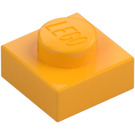 LEGO Klar Ljus Orange Platta 1 x 1 (3024 / 30008)