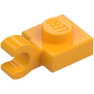 LEGO Orange clair brillant assiette 1 x 1 avec Clip Horizontal (Clip en O ouvert épais) (52738 / 61252)