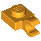 LEGO Helles Licht Orange Platte 1 x 1 mit Horizontaler Clip (Dick geöffneter O-Clip) (52738 / 61252)