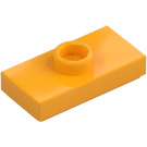 LEGO Klar lys oransje Plate 1 x 2 med 1 Knott (med rille og bunnknottholder) (15573 / 78823)