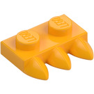 LEGO Naranja claro brillante Placa 1 x 2 con 3 Dientes (15208)