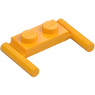 LEGO Leuchtendes helles Orange Platte 1 x 2 mit Griffe (Niedrige Griffe) (3839)