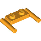 LEGO Helles Licht Orange Platte 1 x 2 mit Griffe (Niedrige Griffe) (3839)