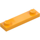 LEGO Klar lys oransje Plate 1 x 4 med To Knotter uten Rille (92593)