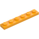 LEGO Orange clair brillant assiette 1 x 6 (3666)