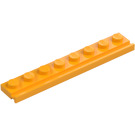 LEGO Klar lys oransje Plate 1 x 8 med Dør Jernbane (4510)