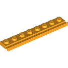 LEGO Bright Light Orange Plate 1 x 8 with Door Rail (4510)