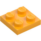 LEGO Helder lichtoranje Plaat 2 x 2 (3022 / 94148)